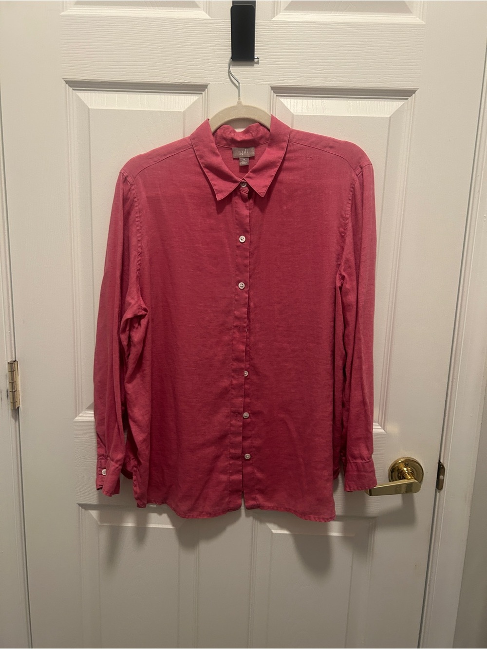 J. Jill Rose Pink Button-Front Long-Sleeve Blouse